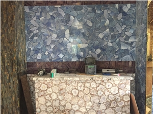 Semi Precious Azul Macauba Stone Wall