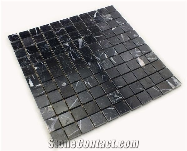 Square Nero Marquina Marble Bathroom Mosaic Tiles
