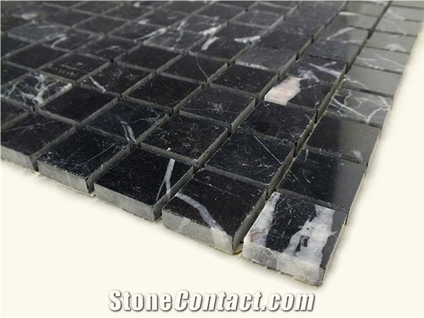 Square Nero Marquina Marble Bathroom Mosaic Tiles