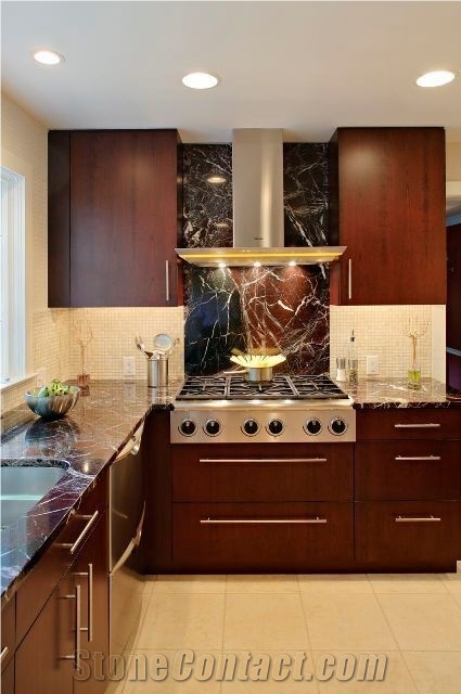 Turkey Rosso Levanto Marble Polished Countertop