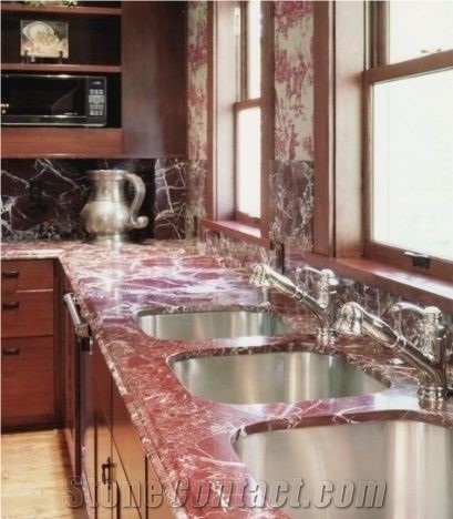 Turkey Rosso Levanto Marble Polished Countertop