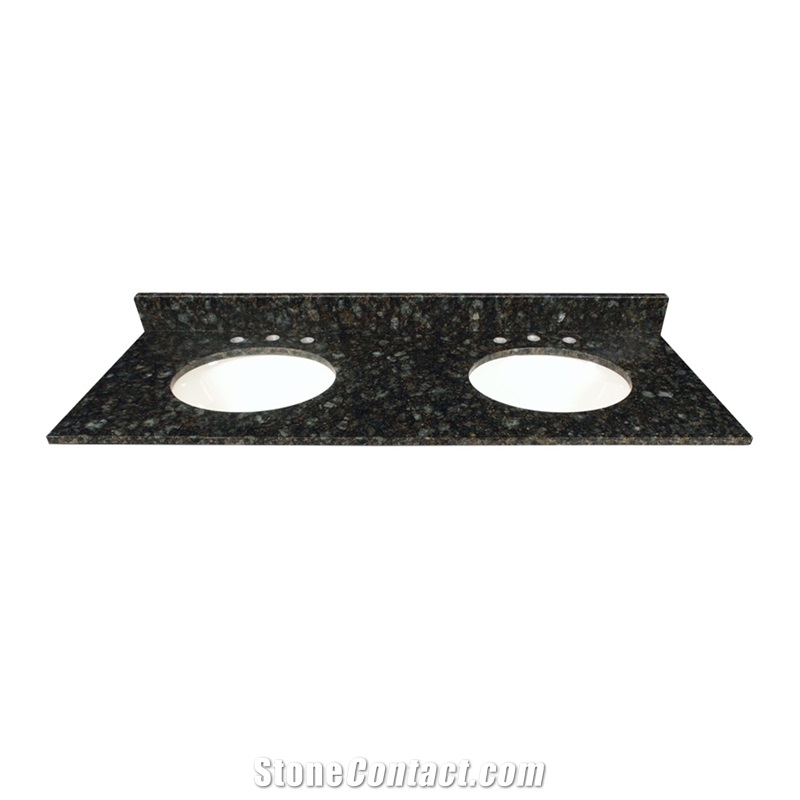 Verde Butterfly Granite Double Sink Vanity Top