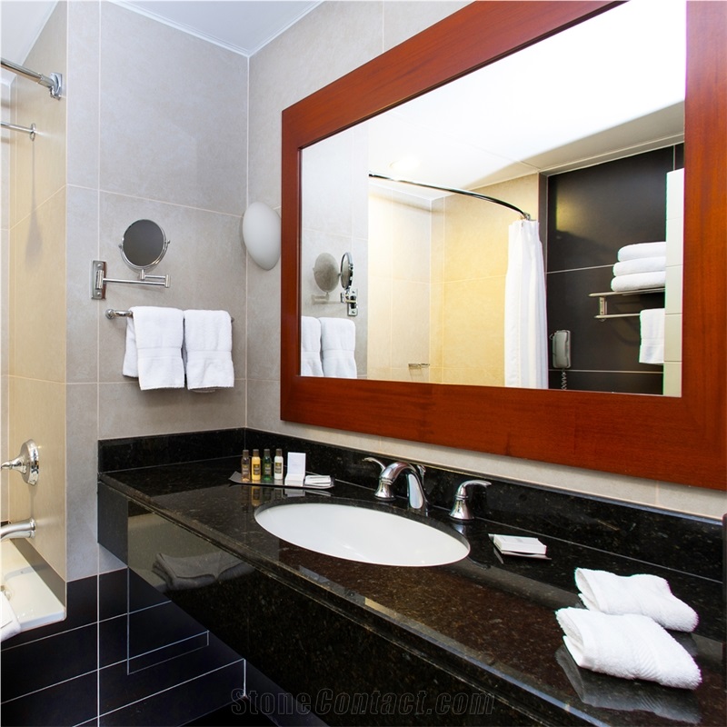 Verde Butterfly Granite Double Sink Vanity Top