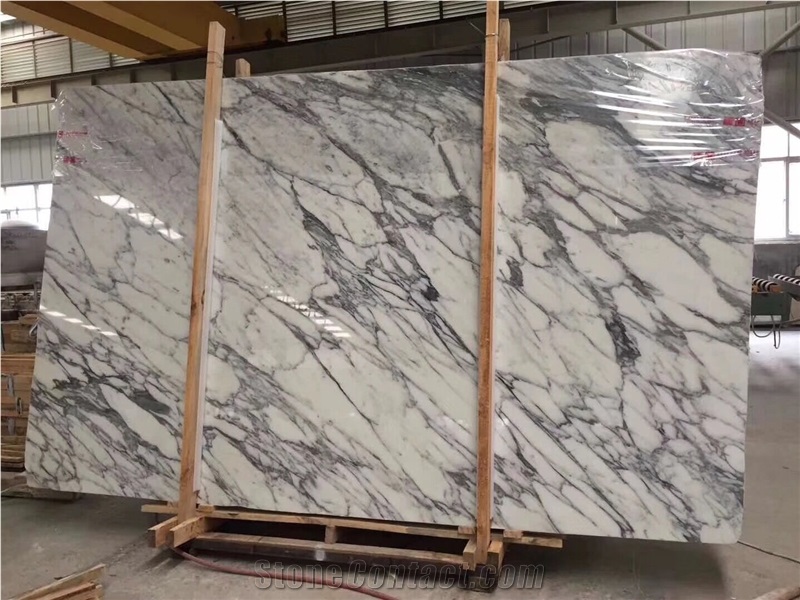 White Italy Arabescato Collettino Marble Tile Slab