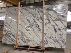 White Italy Arabescato Collettino Marble Tile Slab