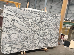 White Italy Arabescato Collettino Marble Tile Slab