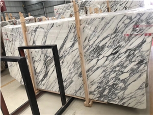 White Italy Arabescato Collettino Marble Tile Slab