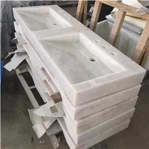 White Onyx Single Rectangular Wash Basin White Onyx Single Rectangular Wash Basin