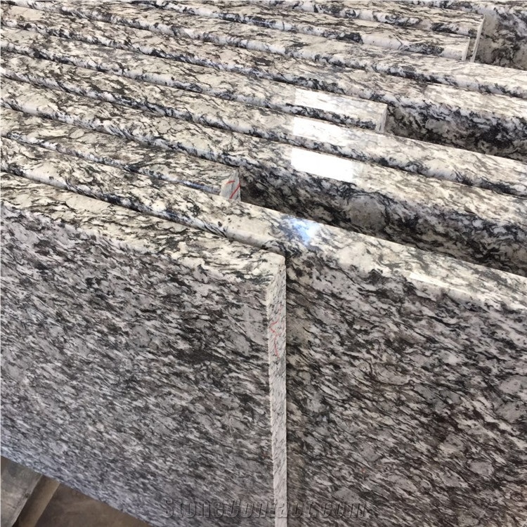 White Spray Wave Granite Bathroom Vanity Tops