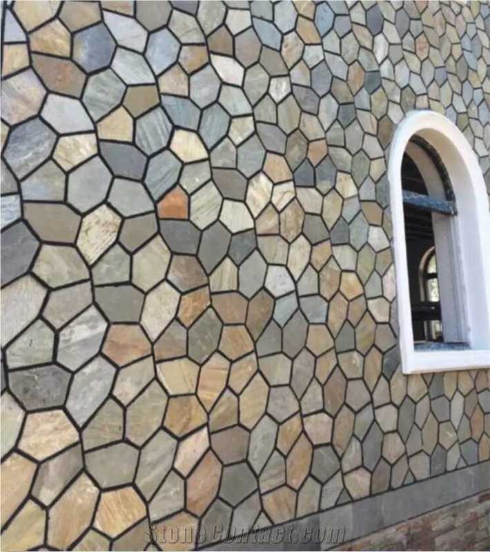 Yellow Slate Tiles for Floor and Wall Covering
