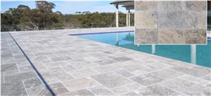 Premium Silver Travertine Pool Terrace Pavers Premium Silver Travertine Pool Terrace Pavers