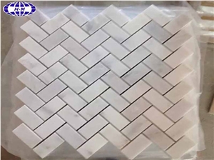 Carrara Herringbone Mosaic