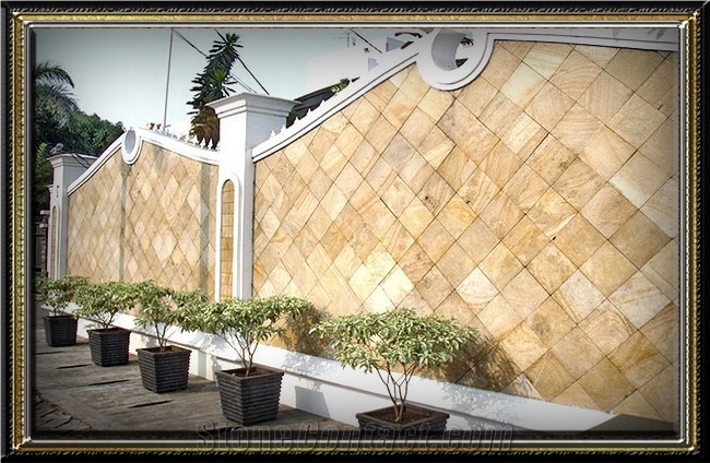 Yellow Palimanan Sandstone Rta Split Wall Tiles