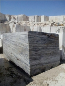 Silver Travertine Stone Block, Iran Silver Travertine