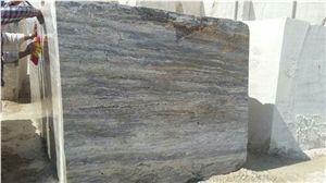 Silver Travertine Stone Block, Iran Silver Travertine