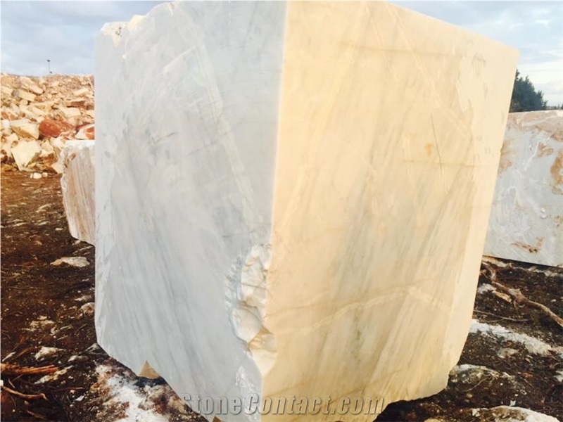 Volakas White-Yellow Marble Blocks