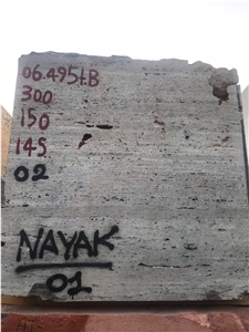 Silver Dark Travertine Block, Iran Silver Travertine