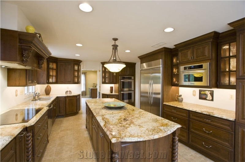 Mascarello Gold Granite Kitchen Island Countertop