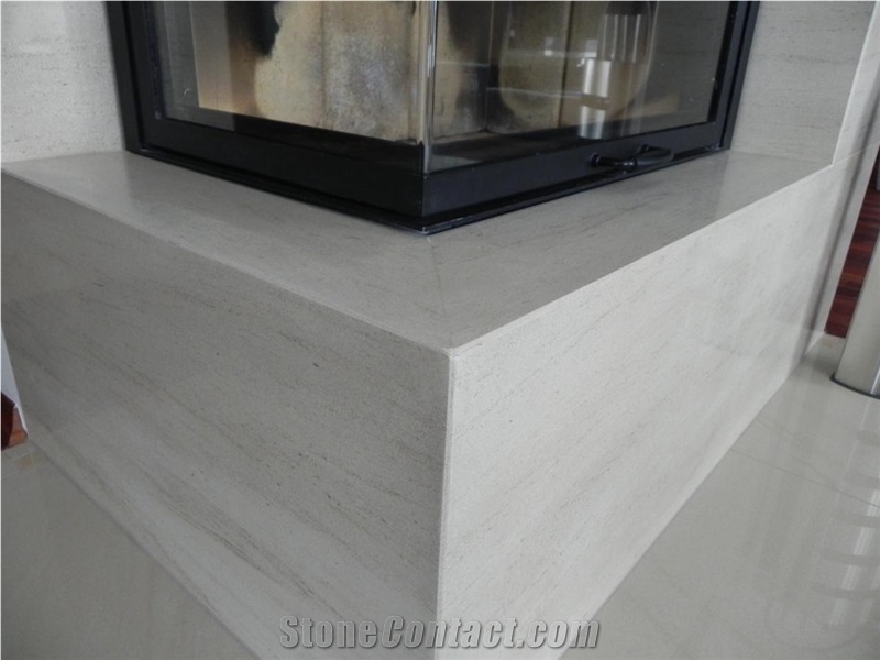 Classic Travertine Modern Fireplace