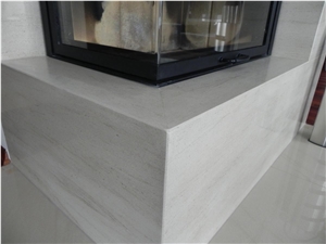 Classic Travertine Modern Fireplace