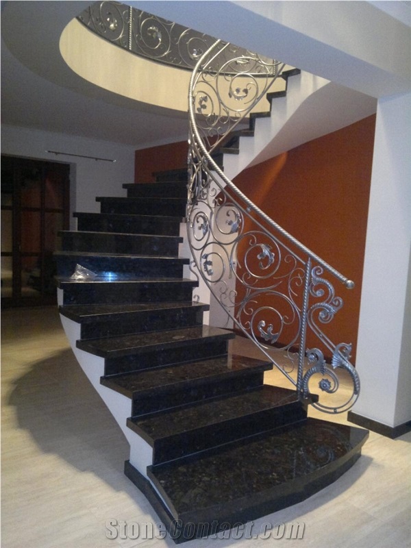 Marron Cohiba Granite Spiral Staircase