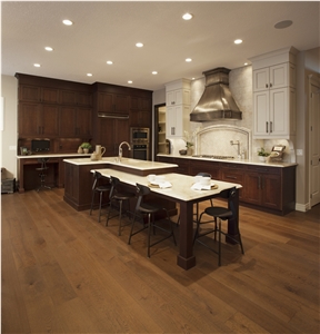 Madre Perola Natural Quartzite Kitchen