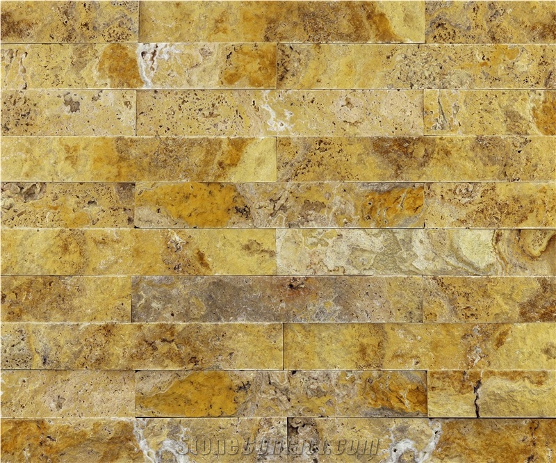 Pt02 Split Face Natural Travertine Stone Wall Panel