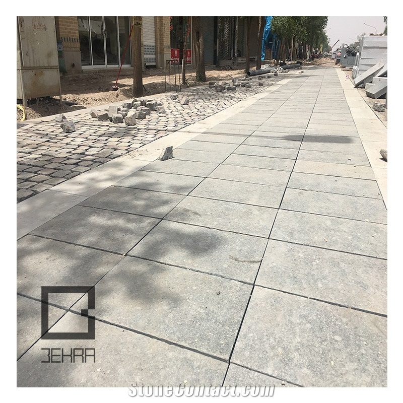 Green Porfido Flamed Tiles, Yazd Green Porphyry