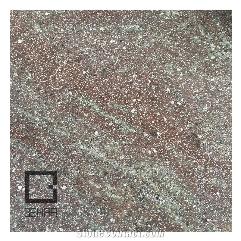 Rainbow Porfido Flamed Tiles, Yazd Rainbow Porphyry