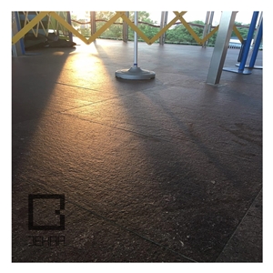 Violet Porfido Flamed Tiles, Yazd Brown Porphyry