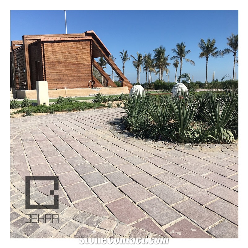 Violet Porfido Flamed Tiles, Yazd Brown Porphyry