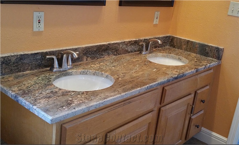 Crema Bordeaux Double Oval Sink Vanity Top