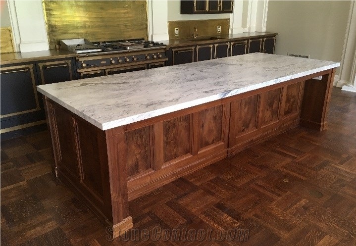 Georgia White Cherokee Marble Island Top