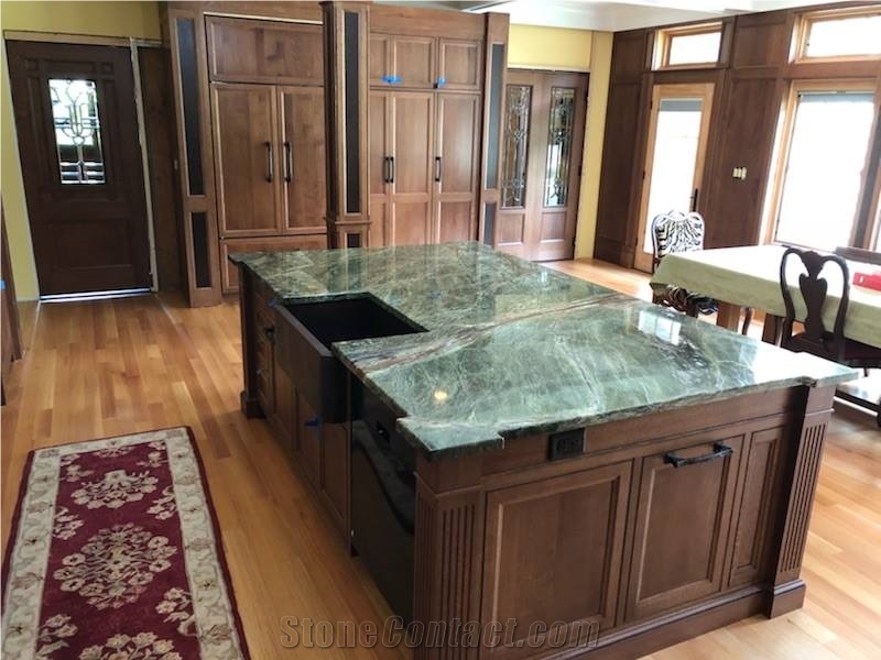 Rainforest Green Marble Island Top