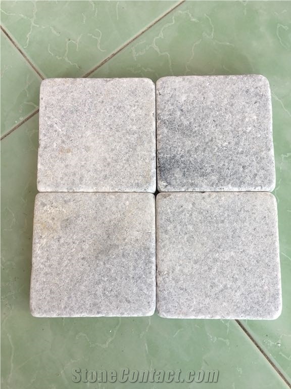 Tumbled Crystal White Marble Tiles