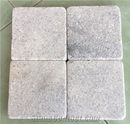 Tumbled Crystal White Marble Tiles