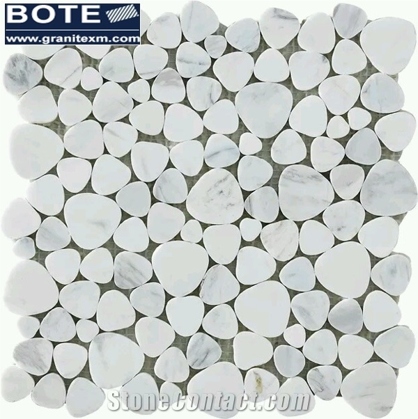 Biance Carrara White Heart Shape Marble Mosaic