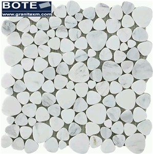 Biance Carrara White Heart Shape Marble Mosaic