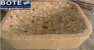 Marble Mosaic Wash Basin Sinks