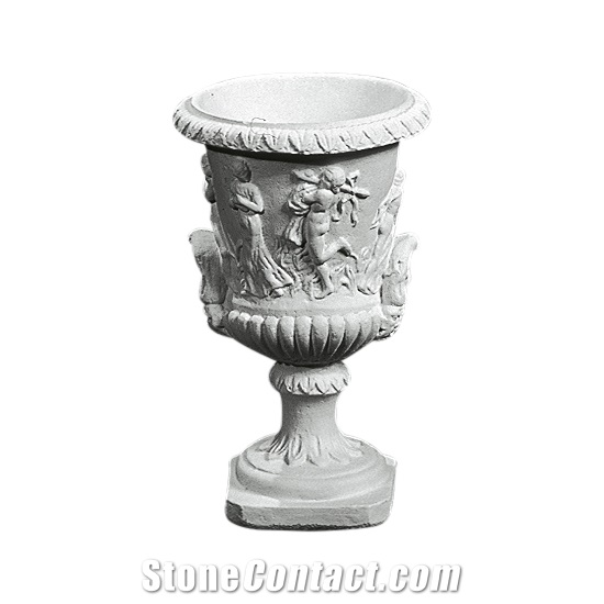 Limestone Carved Planter Vase
