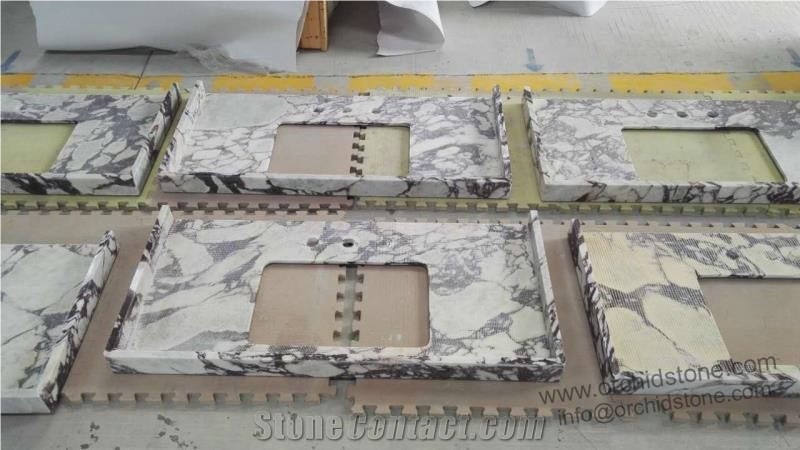 Calacatta Viola Marble Bathroom Custom Vanity Tops