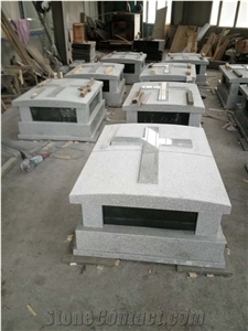 Grey Granite Monument and Cross Cemetrey Gravestone