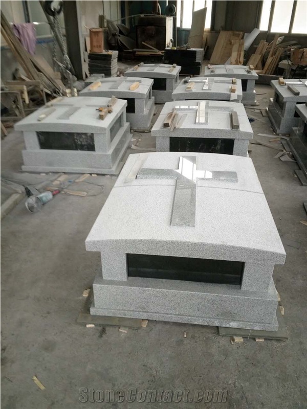 Sesame White Granite G603 Tombstone Korea Monument