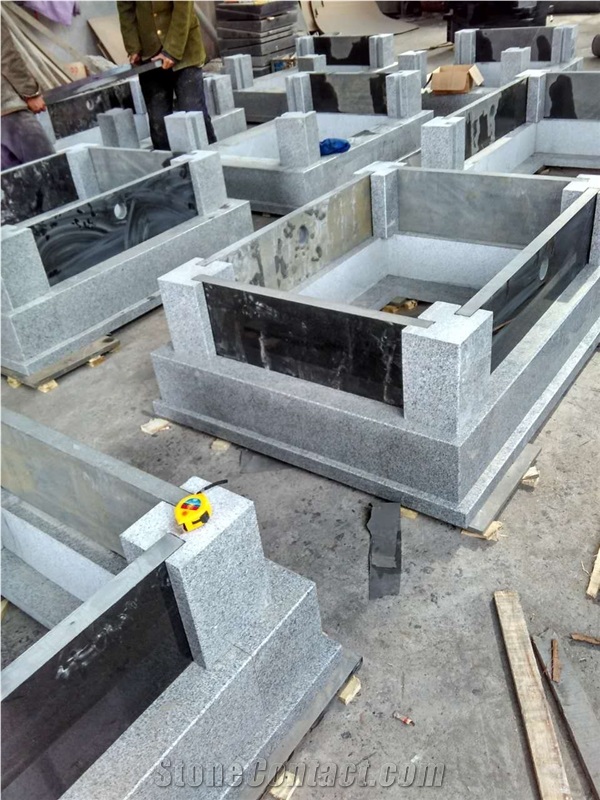Sesame White Granite G603 Tombstone Korea Monument