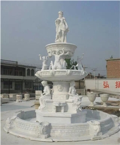 3-Tier Sculptured White Jade Garden Fountains