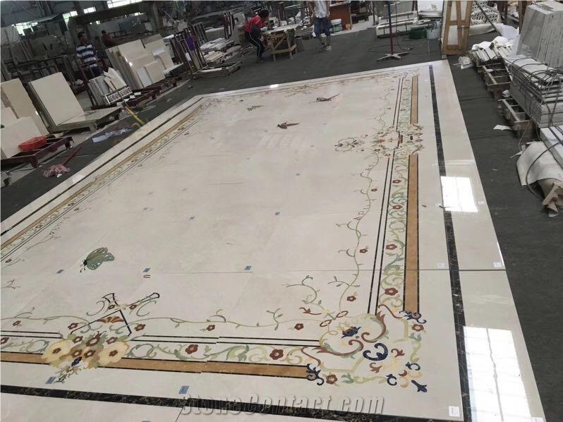 Square Marble Multicolor Floor Medallions