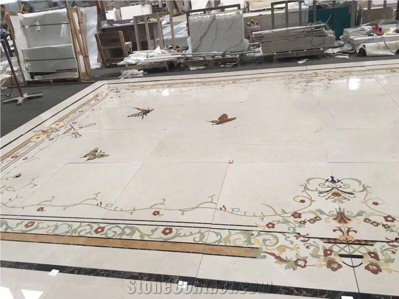 Square Marble Multicolor Floor Medallions