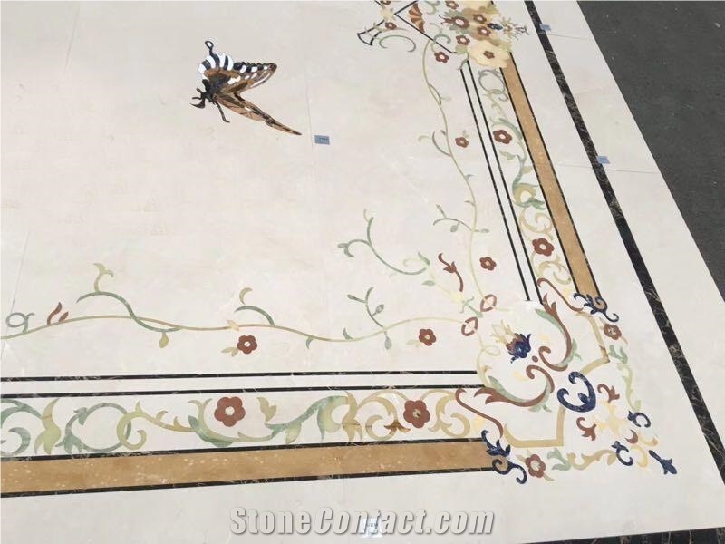 Square Marble Multicolor Floor Medallions