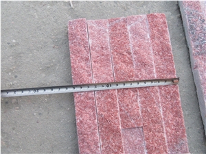 China Pink Natural Quartzite Ledge Stone Wall Cladding Panels