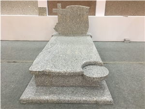 G383 Pearl Flower Grey Granite Cross Tombstones
